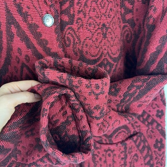 Vintage Red Tapestry Jacket sz M Paisley Blazer Whimsygoth Victorian Western - Picture 7 of 12